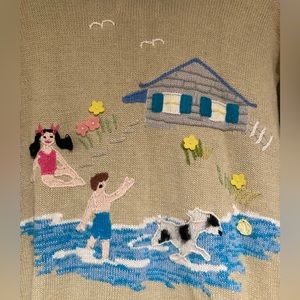 Storybrook Knit Sweater Beach Scene